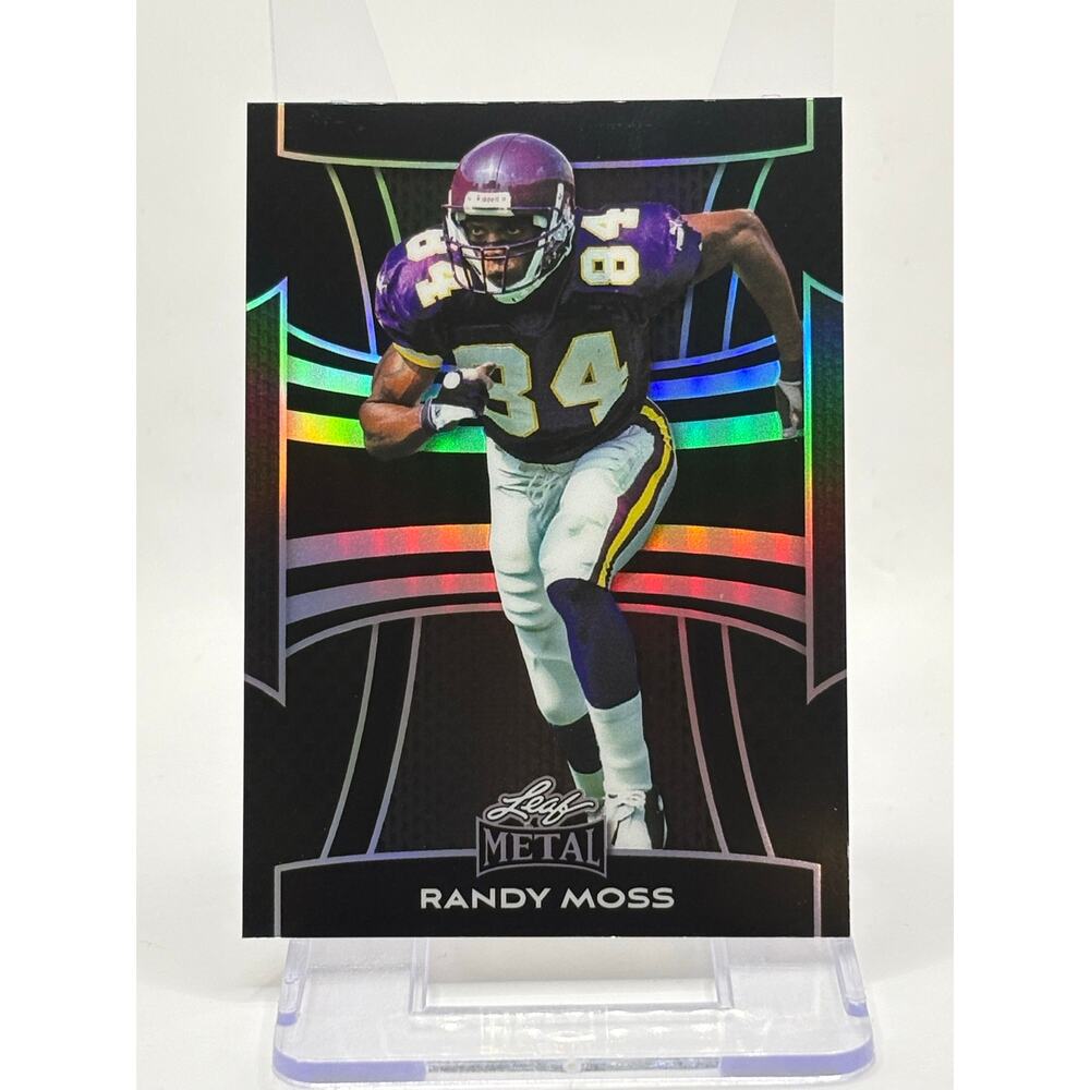 2025 Leaf Metal Football Randy Moss Prismatic Black Refractor 5/5 SP Vikings